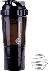 Shaker Bottle 17Floz Shaker Bottle | No Blending Ball or Whisk Needed | Best Portable Pre Workout Whey Protein Drink Shaker Cup | Mixes Cocktails Smoothies Shakes | Dishwasher Safe (Black)